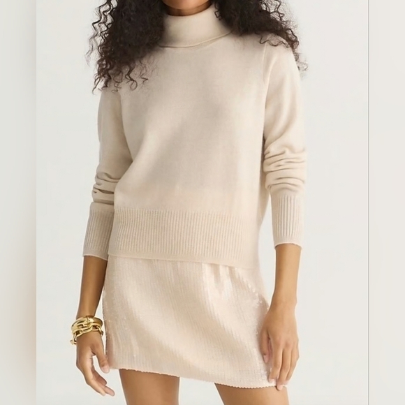 J. Crew Sweaters - J Crew Italian Cashmere Turtleneck Sweater Top Tan Beige Size XS